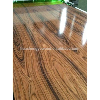 18mm High Gloss Wood Grain UV Coated MDF Board for cabinet